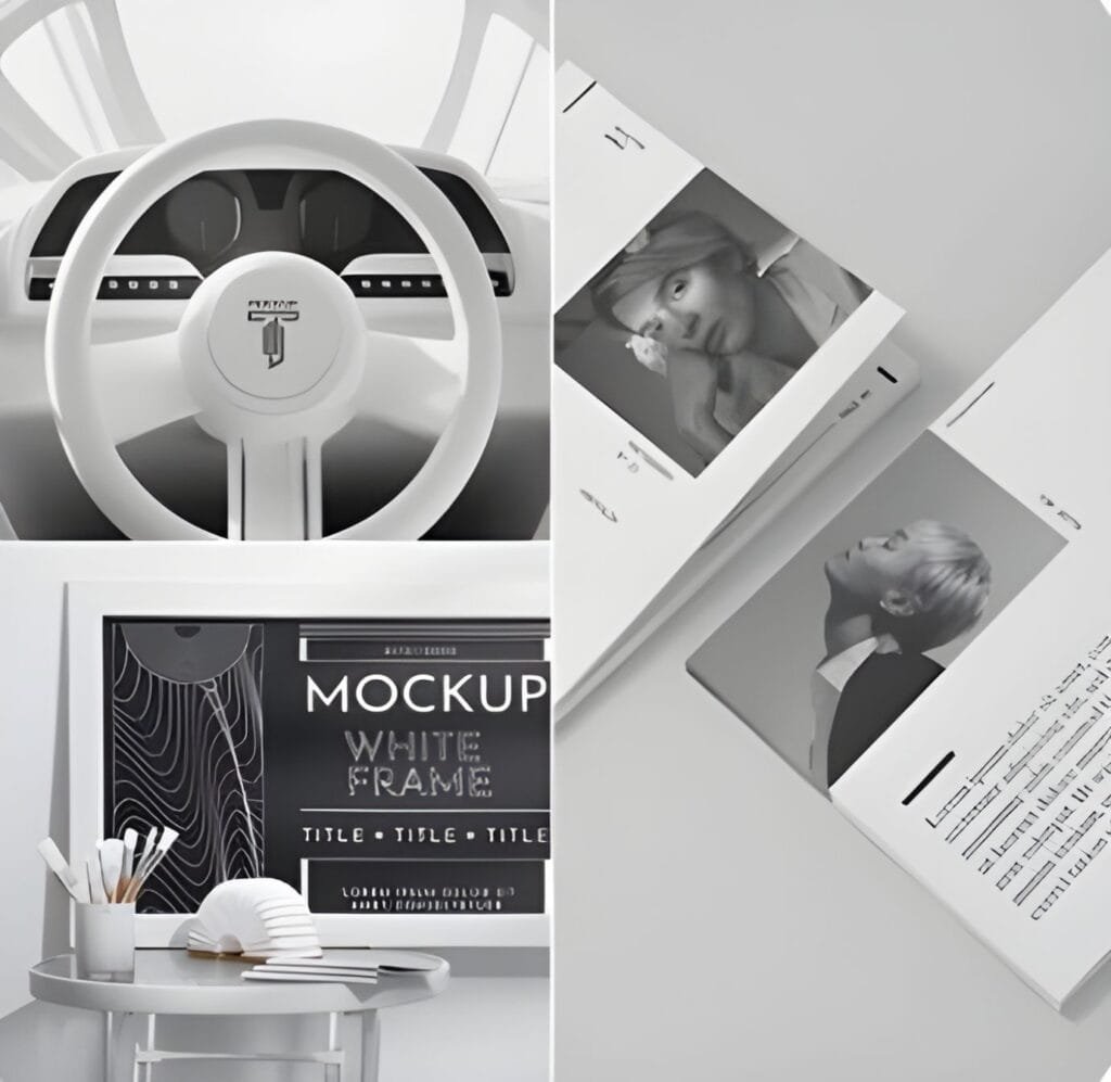 Black and White Mockups